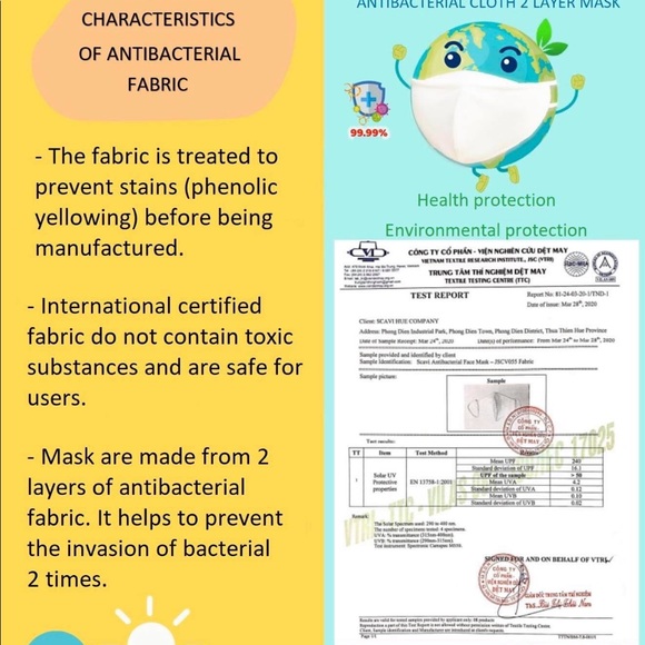 😷 Set of 5 Reusable Antibacterial Face Mask - Picture 7 of 15